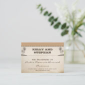 ヴィンテージプ結婚ラムのレジストリチケット エンクロージャーカード (スタンド正面)