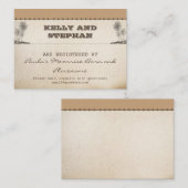 ヴィンテージプ結婚ラムのレジストリチケット エンクロージャーカード (正面/裏面)