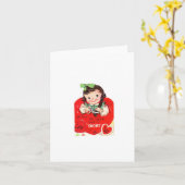 ヴィンテージヘアカットバレンタイン カード (黄色い花)