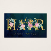 ヴィンテージヘアサロンピンクネイビーギフト券 (正面)