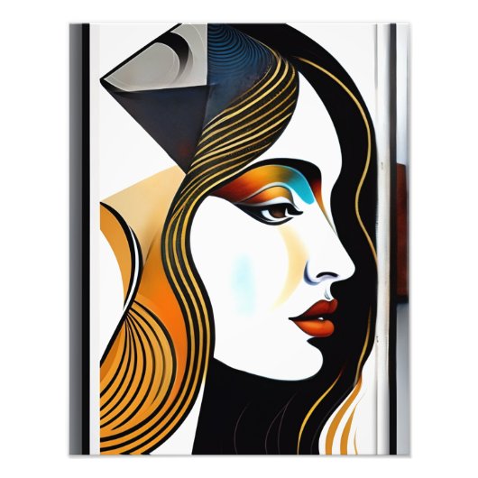 ヴィンテージヘアサロン壁デカール黒髪サロン壁 フォトプリント            (正面)