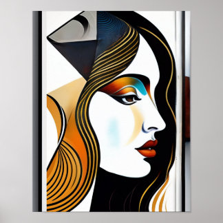 ヴィンテージヘアサロン壁デカール黒髪サロン壁 ポスター