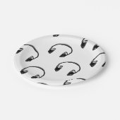 ヴィンテージヘッドフォン音楽パターカスタムンの色 ペーパープレート (アングル)