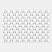 ヴィンテージヘッドフォン音楽パターカスタムンの色 ラッピングペーパーシート (正面)