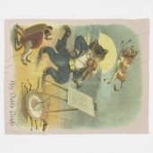 ヴィンテージヘディドルディドル子供部屋韻の復元 フリースブランケット (正面(横))