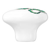 ヴィンテージヘビイラストレーション爬虫類緑色の白 セラミックノブ (側面)