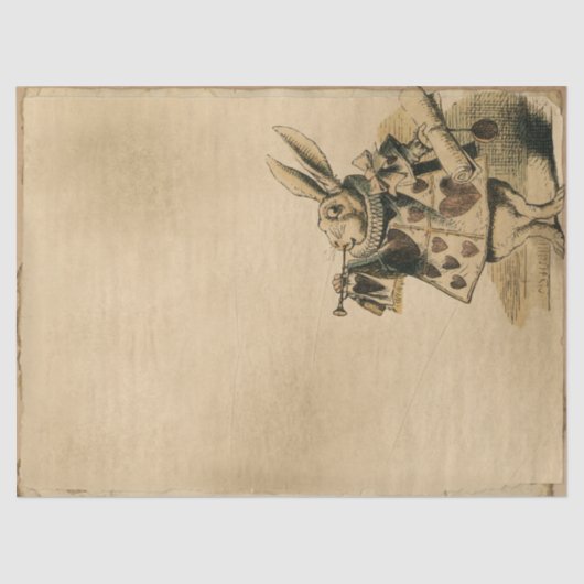 ヴィンテージヘラルド白うさぎアリスinワンダーランド 薄葉紙 (正面)