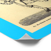 ヴィンテージヘルス1874歩数計ステップカウンタスケッチ ポスター (角)