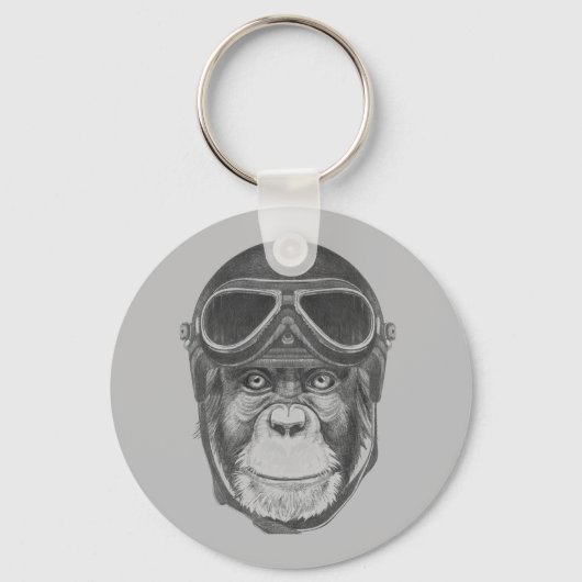 ヴィンテージヘルメットチンパンジー キーホルダー (正面)