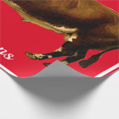 ヴィンテージヘレフォードブルオンレッド ラッピングペーパー (角)