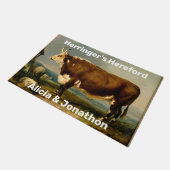 ヴィンテージヘレフォードブル ドアマット (アングル)