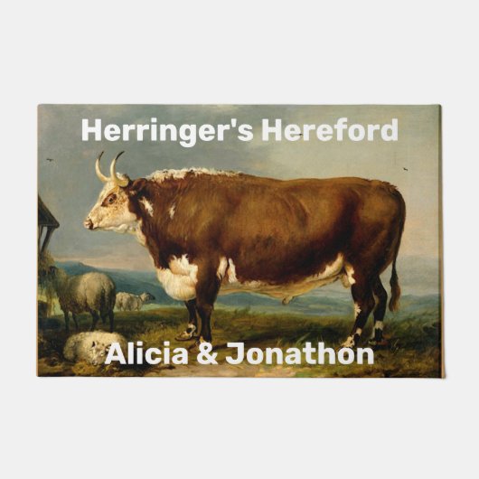 ヴィンテージヘレフォードブル ドアマット (正面)