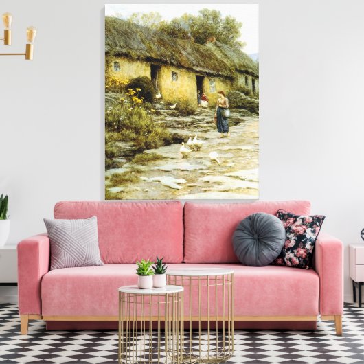 ヴィンテージヘレンアリンガムアイリッシュコテージ キャンバスプリント (インサイチュ (リビング))