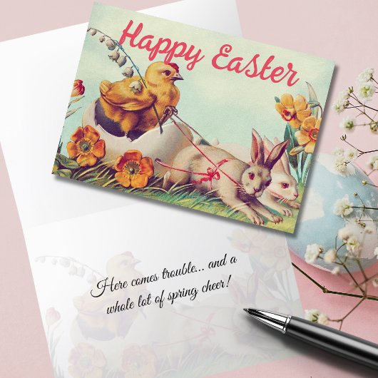 ヴィンテージヘンとバニーのキャリッジ・イースター シーズンカード