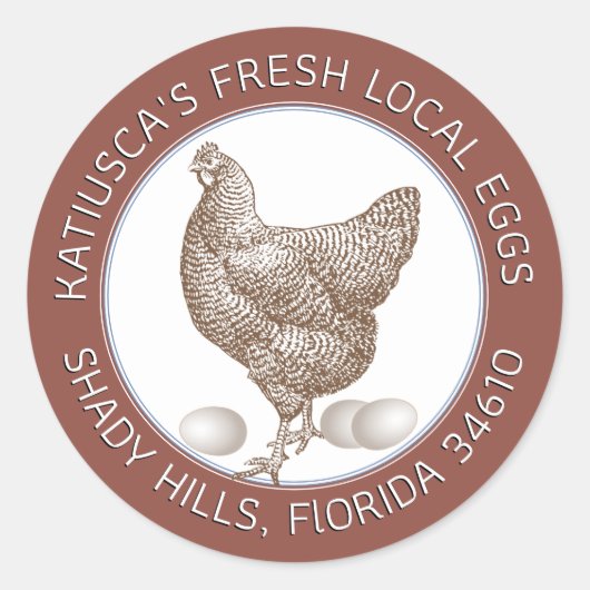 ヴィンテージヘンアンドルースターテラコッタカートンラベル ラウンドシール (正面)