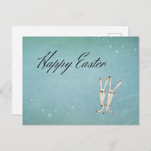 ヴィンテージヘンハッピーイースターはがき ポストカード (正面/裏面)