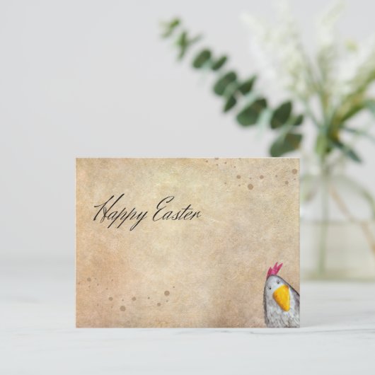 ヴィンテージヘンハッピーイースターはがき ポストカード (スタンド正面)