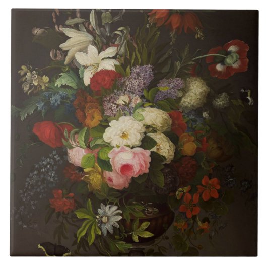 ヴィンテージヘンリカベイヤフラワー タイル (正面)