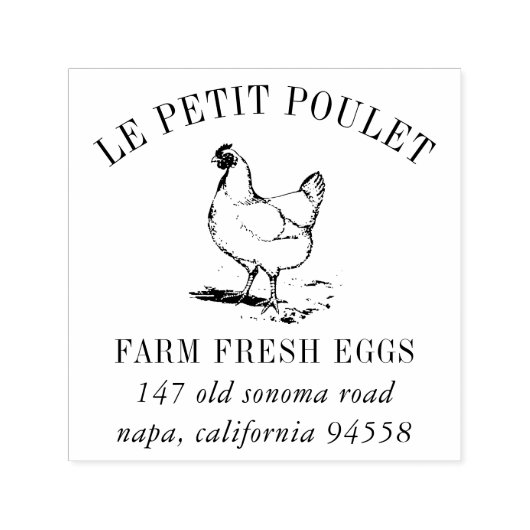 ヴィンテージヘン |カントリーファームのアドレス セルフインキングスタンプ (デザイン)