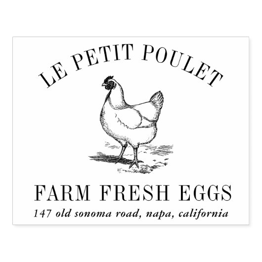 ヴィンテージヘン |カントリーファームの名前とアドレス ラバースタンプ (インプリント)