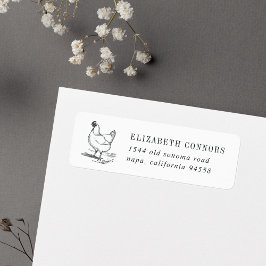 ヴィンテージヘン |差出人住所 ラベル