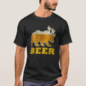 ヴィンテージベアおもしろい鹿レトロ飲みビール Tシャツ (正面)