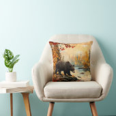 ヴィンテージベアアットザクリーク紅葉 クッション (椅子)