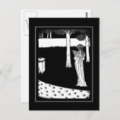 ヴィンテージベアズリーレディイラストレーションはがき ポストカード (正面/裏面)