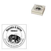 ヴィンテージベアファミリー差出人住所、サークル ラバースタンプ (押印)