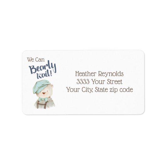 ヴィンテージベアベビーシャワー差出人住所 ラベル (正面)