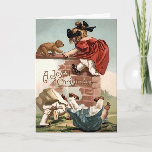 ヴィンテージベア攻撃クリスマスカード シーズンカード (正面)