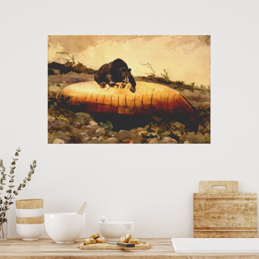 ヴィンテージベア&カヌーウィンスローホーマー1895 ポスター (キッチン)