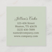 ヴィンテージベイカーパティシエベーカリー結婚ズケーキ スクエア名刺 (裏面)