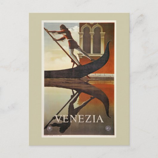 ヴィンテージベイタリアンニス旅行ポスターゴンドラ ポストカード (正面)