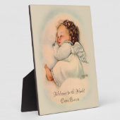 ヴィンテージベイビーガールスリーピングエンジェルオンクラウド フォトプラーク (側面)