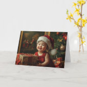 ヴィンテージベイビークリスマスカード カード (黄色い花)