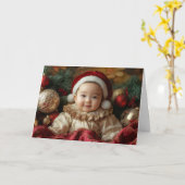 ヴィンテージベイビークリスマスカード カード (黄色い花)