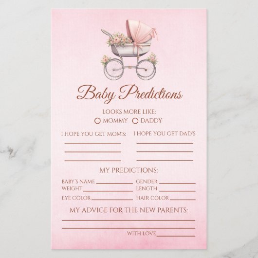 ヴィンテージベイビーシャワー推測ベビーの到着 チラシ (正面)