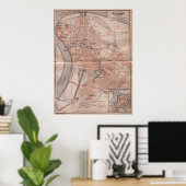 ヴィンテージベオグラードのセルビアの地図（1905年） ポスター (ホームオフィス)