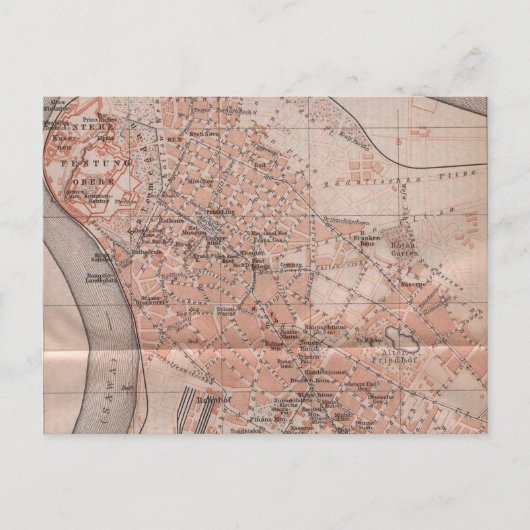 ヴィンテージベオグラードのセルビアの地図(1905年) ポストカード (正面)