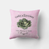 ヴィンテージベギフランスのービーガンキャベツピンク クッション (裏面)