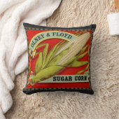 ヴィンテージベジタブルレーベル、オルニー&フロイド砂糖コーン クッション (ブランケット)