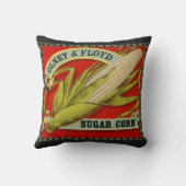 ヴィンテージベジタブルレーベル、オルニー&フロイド砂糖コーン クッション (裏面)