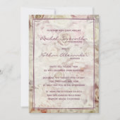 ヴィンテージベッドのバラ結婚式招待状 (正面)