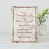 ヴィンテージベッドのバラ結婚式招待状 (スタンド正面)