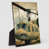ヴィンテージベトナムエラUh-1ホイー軍隊ヘリコプター フォトプラーク (側面)