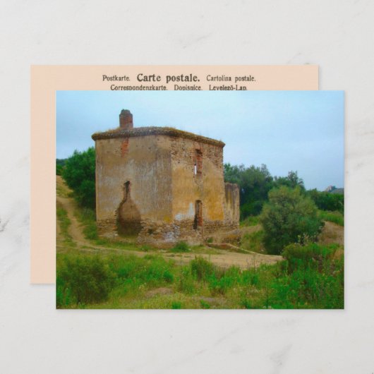 ヴィンテージベナン焼け落ちた農家 ポストカード (正面/裏面)