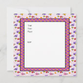 ヴィンテージベビシャワーピンクブルー 招待状 (裏面)