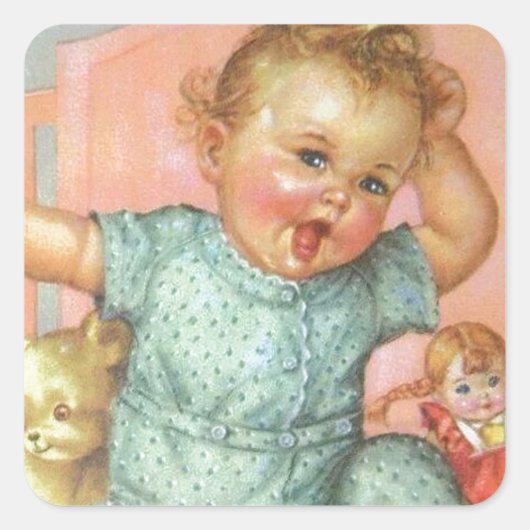 ヴィンテージベビーおもちゃ スクエアシール (正面)