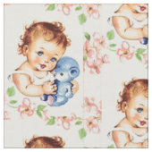 ヴィンテージベビーおよびくま ファブリック (クローズアップ)